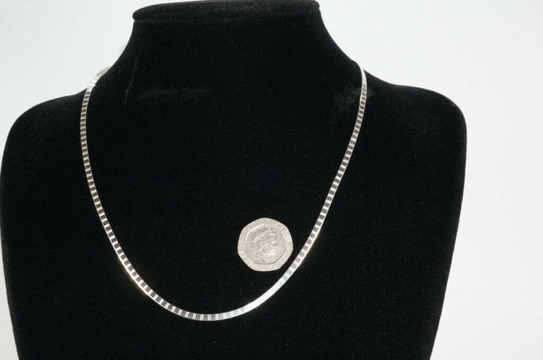 AE STIRLING SILVER - Flat Segmented Snake Chain - .925 - 18 Inches 