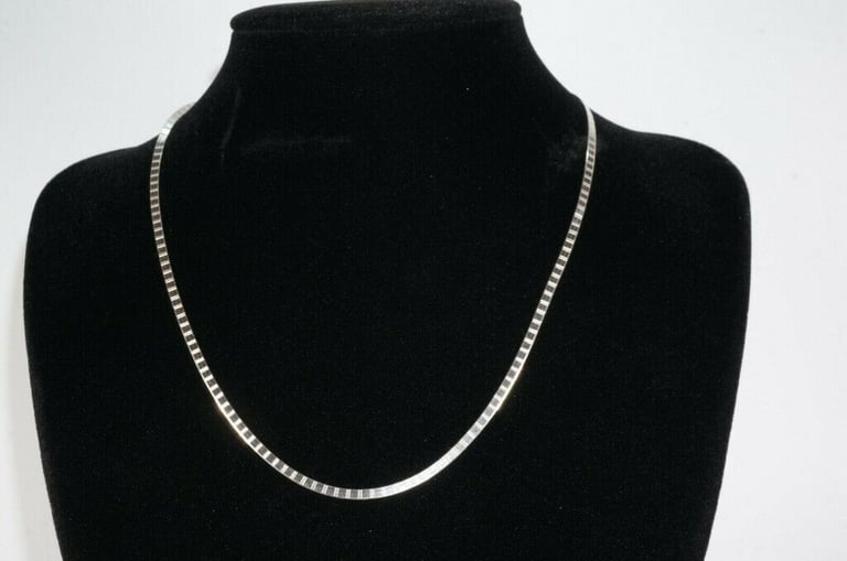 AE STIRLING SILVER - Flat Segmented Snake Chain - .925 - 18 Inches 
