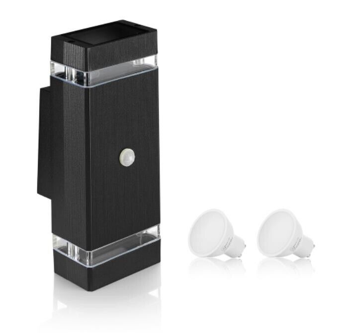 Modern Style Up & Down LED Wall Light With Sensor, Waterproof Function, Including 2 x GU10 Bulbs