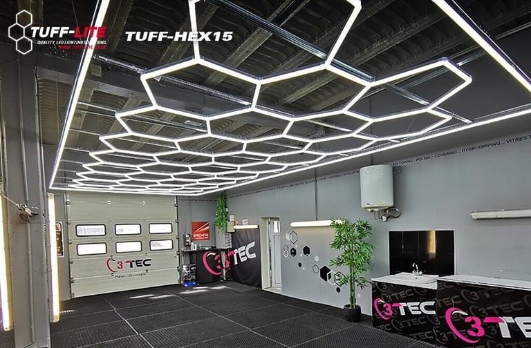 Tuff Lite LED Hex Lighting for Garages Showrooms Gyms Salons