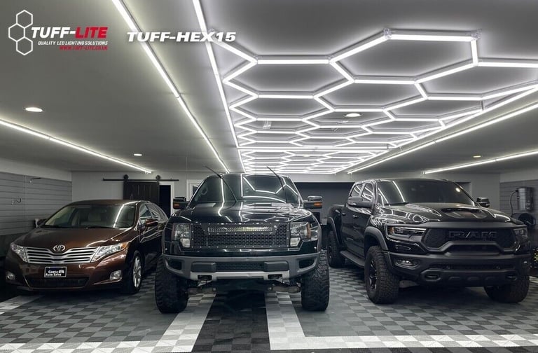 Tuff Lite LED Hex Lighting for Garages Showrooms Gyms Salons