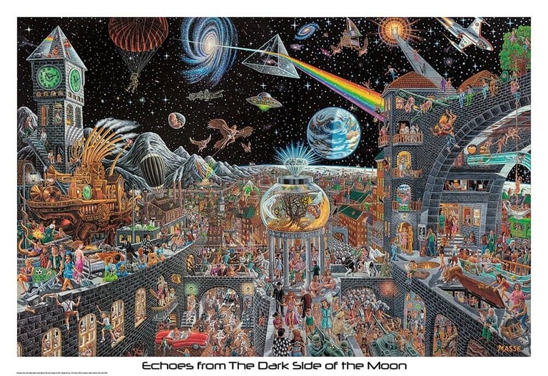 image for Echoes From The Darkside of the Moon Pink Floyd Tom Masse Art Print Poster Home Wall Decor Man Cave
