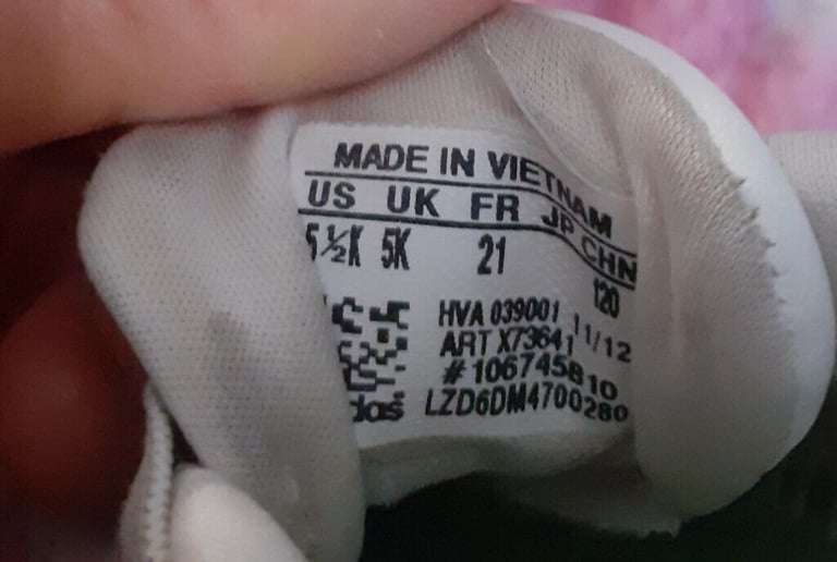 Adidas Neo Infant Size 5K Trainers 