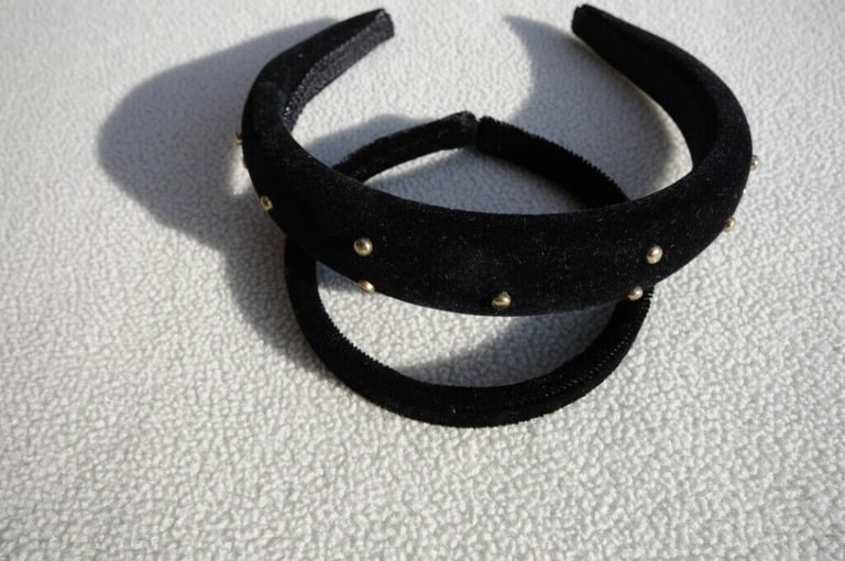 Collection Of Pretty Black Satin and Velvet Hair Accessories. Unused Very Good Condition