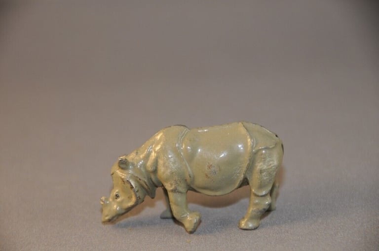 image for Vintage Britains Hollow Cast Lead Toy Rhinoceros Wildlife Animal Model From Zoo Series Number 951