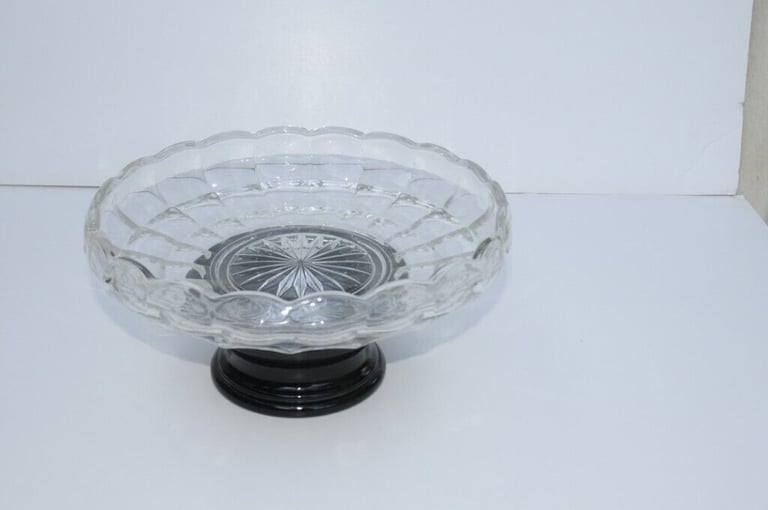 c.1928 Pressed Glass Bowl On Plinth By Josef Inwald. Lord Milord Or Jacobean. VGUC 