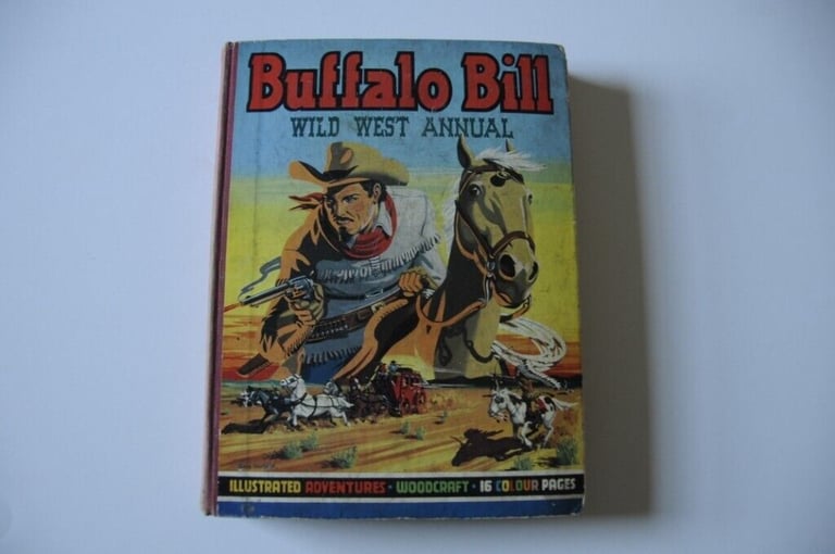 image for Vintage 1950 First Edition Buffalo Bill Wild West Annual Original Hardback Book By Arthur Groom