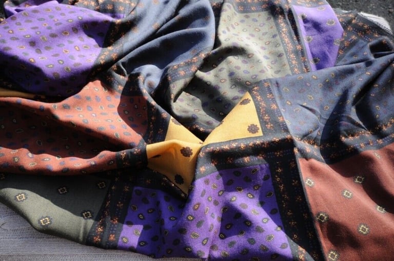 image for Large Cosy Square Scarf Or Shawl.  Classic Colours. New Very Good Condition