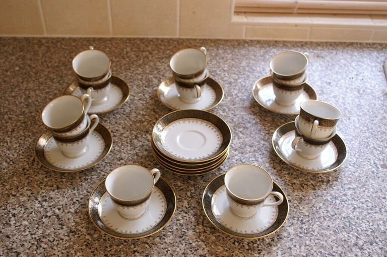 image for Noritake Coffee Set (12-pieces) - Black and Gold Design