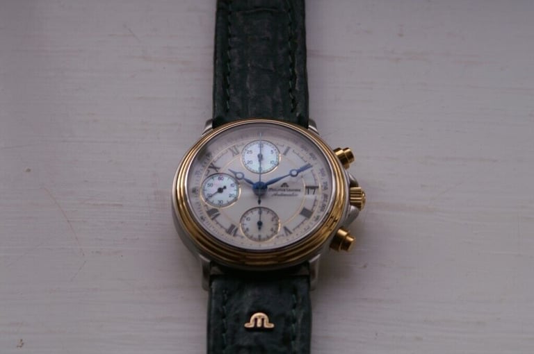 Maurice Lacroix automatic mechanical chronograph wristwatch - new old - '90s - Val 7750