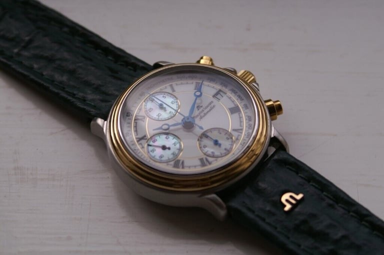 Maurice Lacroix automatic mechanical chronograph wristwatch - new old - '90s - Val 7750