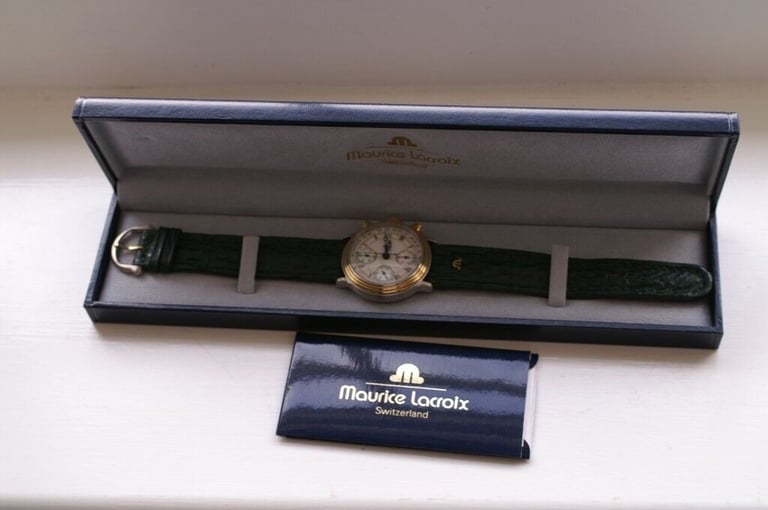 Maurice Lacroix automatic mechanical chronograph wristwatch - new old - '90s - Val 7750
