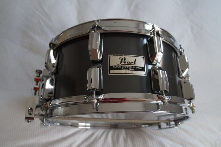 Pearl B-714DX brass Super Gripper snare drum 14 x 6 1/2 - Japan - '80s -  Customized, in Stevenage, Hertfordshire