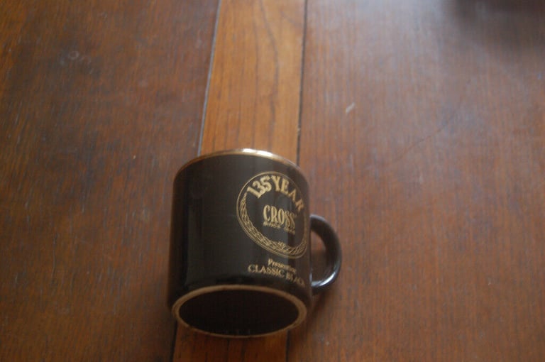 image for Cross pens vintage collectible commmemorative black mug ,135 years 