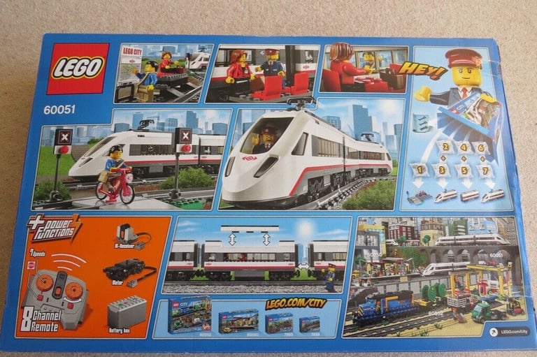 Lego City High-Speed Passenger Train (60051), Age 6-12, 100% Complete with Box & Manuals
