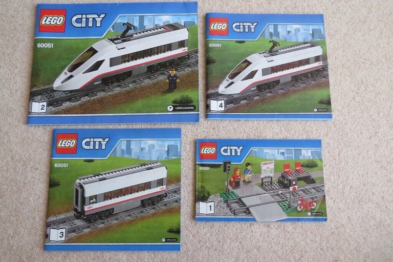 Lego City High-Speed Passenger Train (60051), Age 6-12, 100% Complete with Box & Manuals