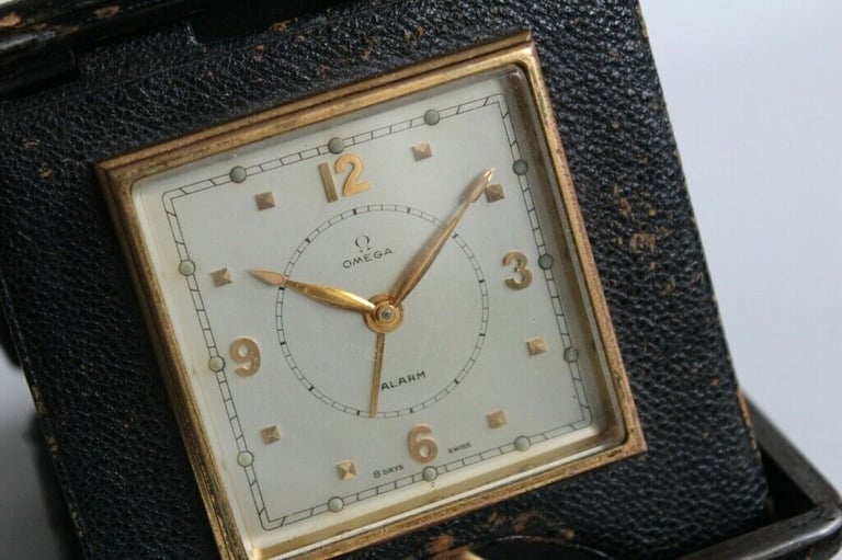 image for OMEGA TRAVELLER Cal. 42.9 8D REV 8 DAYS TRAVEL ALARM WATCH c. 1940's
