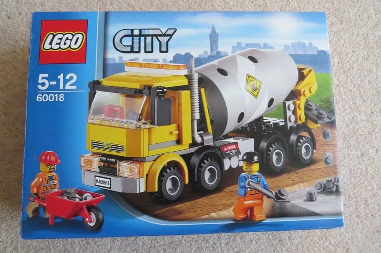 LEGO 60018 City Cement Mixer Truck, Age 5-12, 100% Complete with Box and Manual