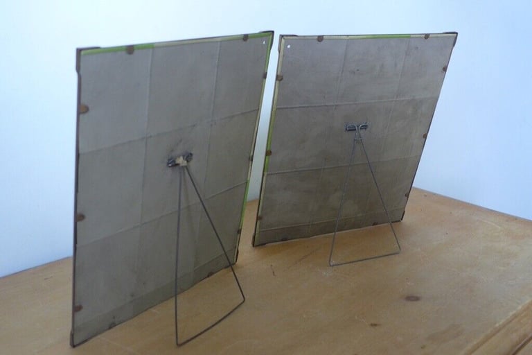 Matching Pair of Art Deco Vintage 1920s/1930s Metal Stand-Up Picture Photo Frames. £40 for the pair