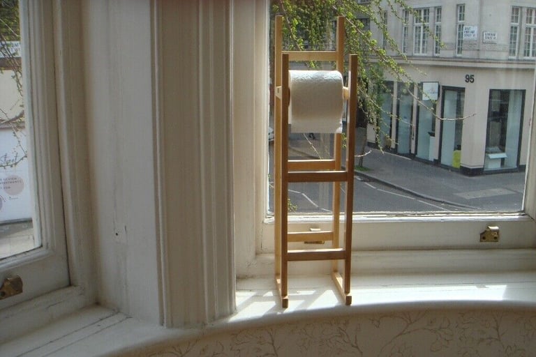 image for Bamboo Toilet Roll Stand 