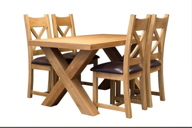 Oak x range dining table & Chairs 