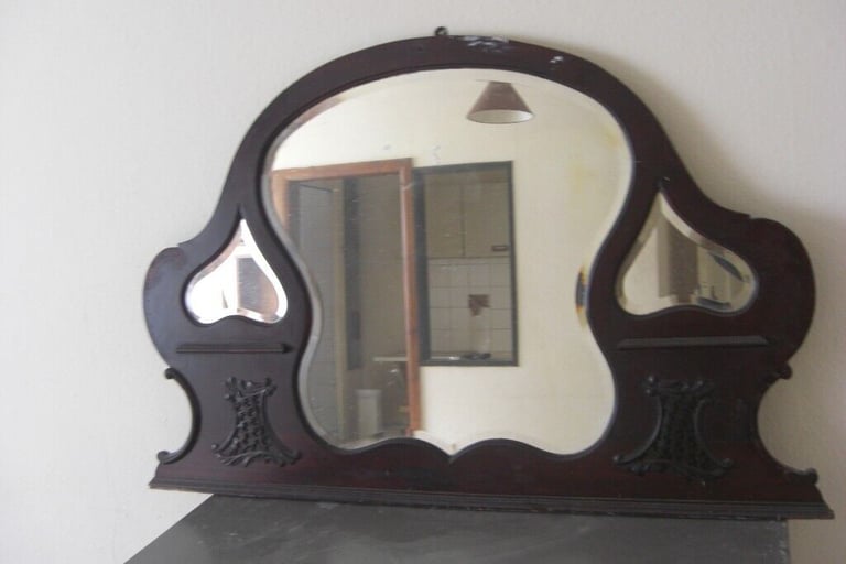 image for large unusual mahogany period over mantle mirror can deliver