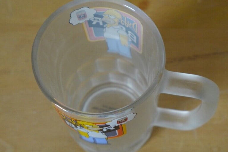 Collectible/collectable: HOMER SIMPSON, ‘Duff Beer’, FROSTED, PINT, BEER GLASS / TANKARD. As new.