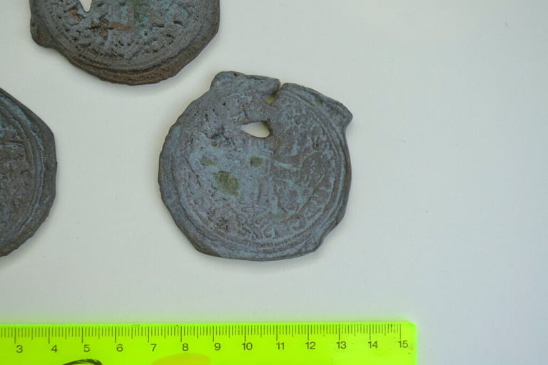 3 X Goonie coins, Dabloons/ Doubloons, reproduction aged effect