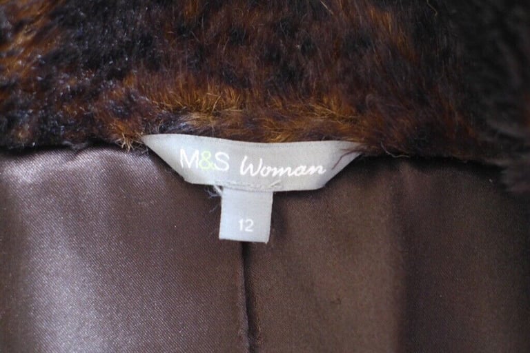 M&S Marks & Spencer faux fur short coat / long jacket. Size 12. As new. Worn only a couple of times.