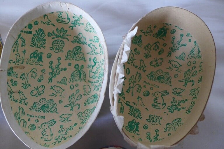 COLLECTIBLE/COLLECTABLE: VINTAGE Traditional EAST GERMANY (GDR) paper mache/papier-mâché Easter Eggs