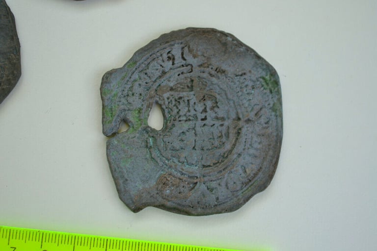 3 X Goonie coins, Dabloons/ Doubloons, reproduction aged effect