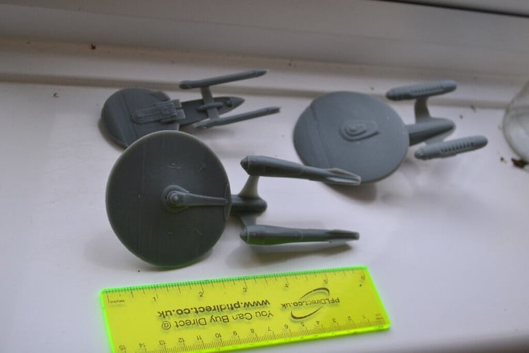 Small fleet of Star Trek ships, Enterprises + Phoenix Resin Printed