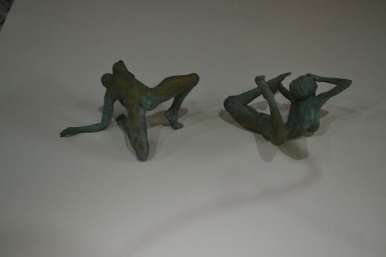 Faux bronze naked/ wrestling ladies.....