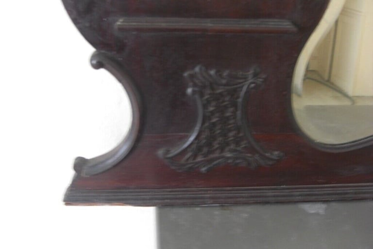 large unusual mahogany period over mantle mirror can deliver