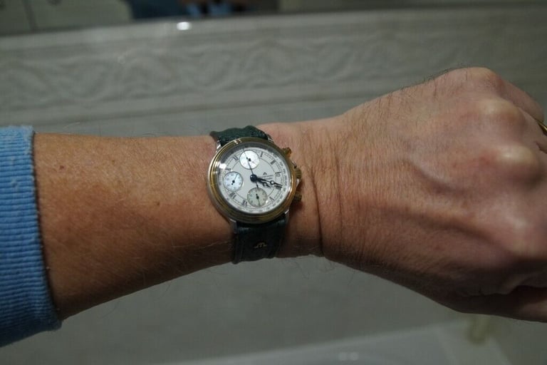 Maurice Lacroix automatic mechanical chronograph wristwatch - new old - '90s - Val 7750