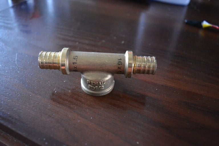 BRASS REHAU TEE PIPE FITTINGS RP1/2, 16X1.5