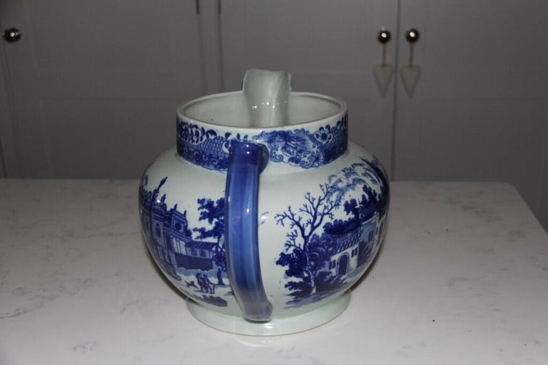 Large blue & white china jug
