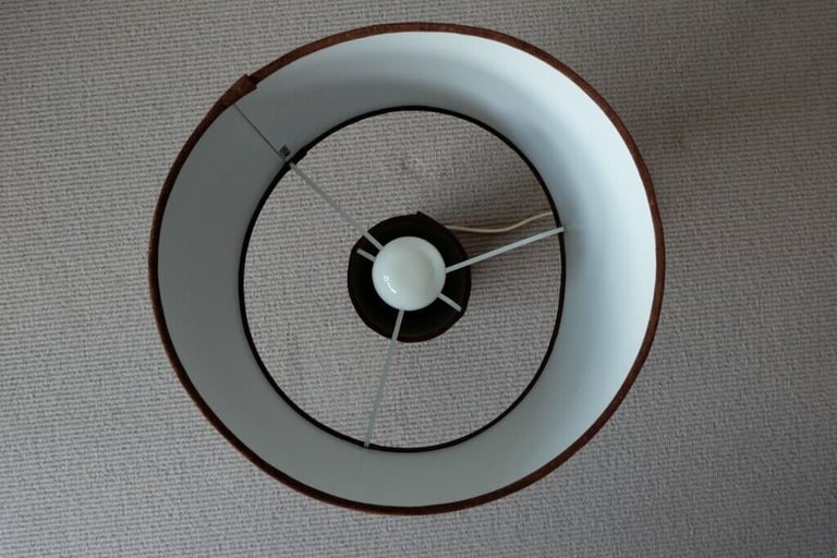 Italian designer lampshade - Brown Faux Suede