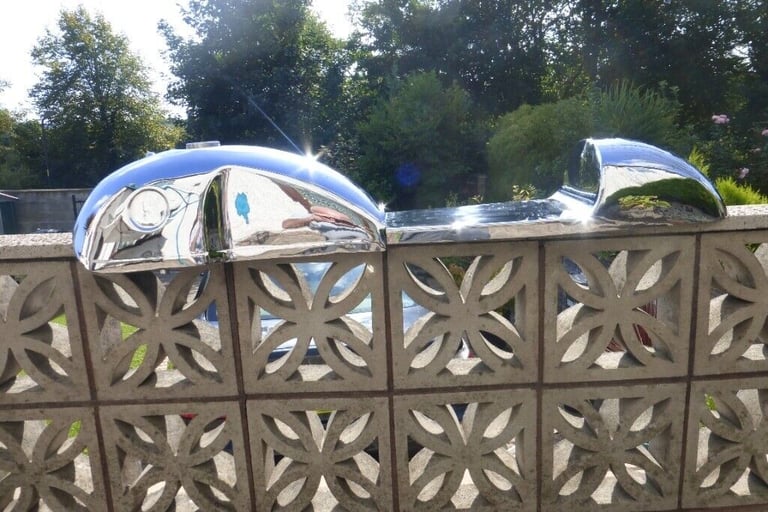 Chrome Steel Motorcycle Tank and Seat Cafe Racer