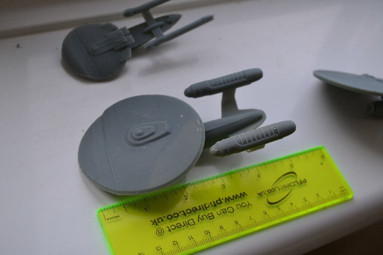 Small fleet of Star Trek ships, Enterprises + Phoenix Resin Printed