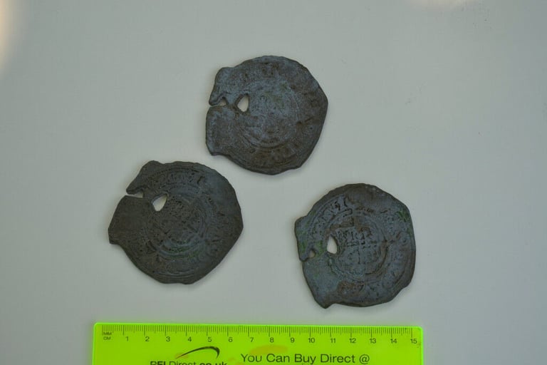 3 X Goonie coins, Dabloons/ Doubloons, reproduction aged effect