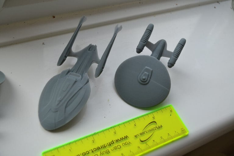 Small fleet of Star Trek ships, Enterprises + Phoenix Resin Printed