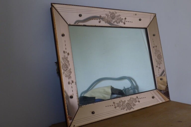 Exquisite Vintage Antique Art Deco Art Nouveau 20th Century Venetian Wall Mirror.