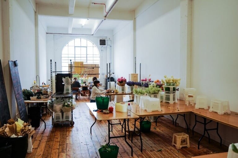 Spacious creative studio office and workshop spaces in South London Victorian warehouse conversions