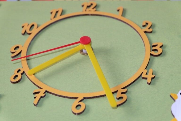 Little Timbers Noah's Ark Handmade Wooden Wall Clock - Mint condition
