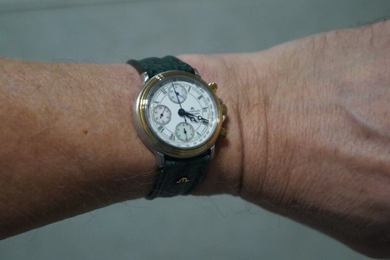 Maurice Lacroix automatic mechanical chronograph wristwatch - new old - '90s - Val 7750