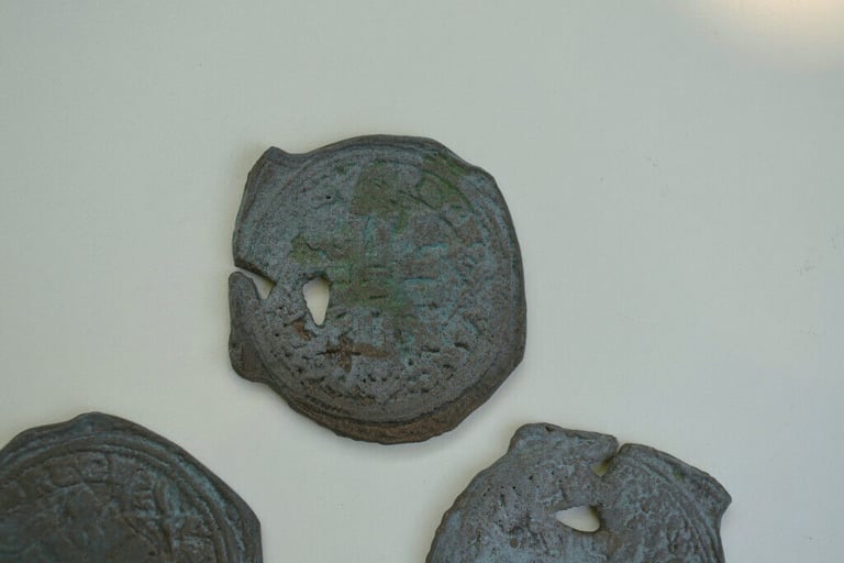 3 X Goonie coins, Dabloons/ Doubloons, reproduction aged effect