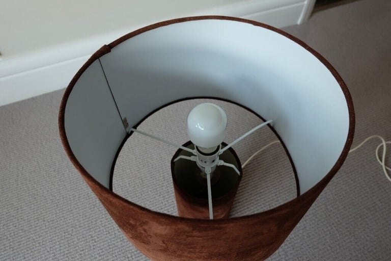 Italian designer lampshade - Brown Faux Suede