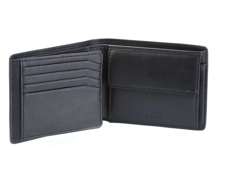 HUGO BOSS. NEW. Subway Wallet leather black. New with box. 