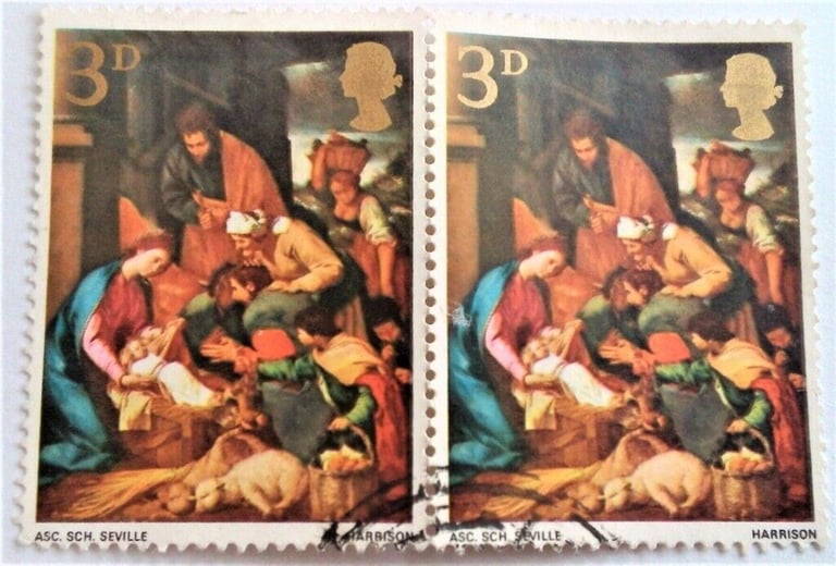 image for GREAT BRITAIN 1967 XMAS 3d POSTAGE STAMPS (PAIR OF)